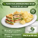 Plato llano biodegradable oval 25 cm.webp