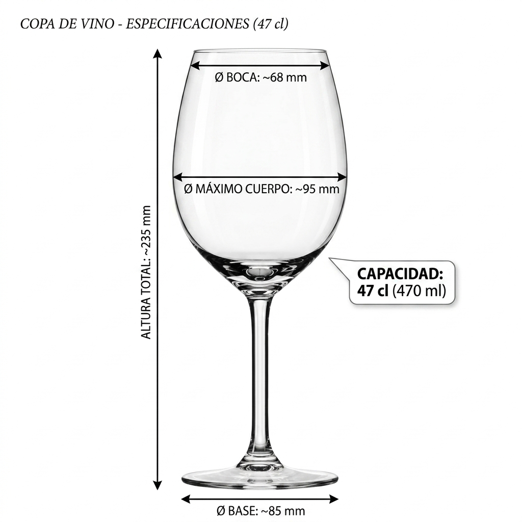 [UNI01003] Copa vino de cristal Queen 47 cl C/6 uds