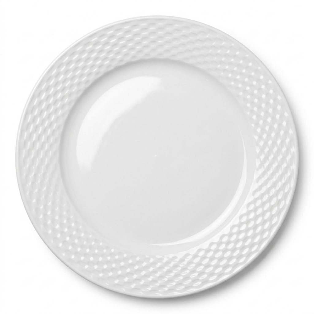 Plato llano de porcelana trenzado 21 cm
