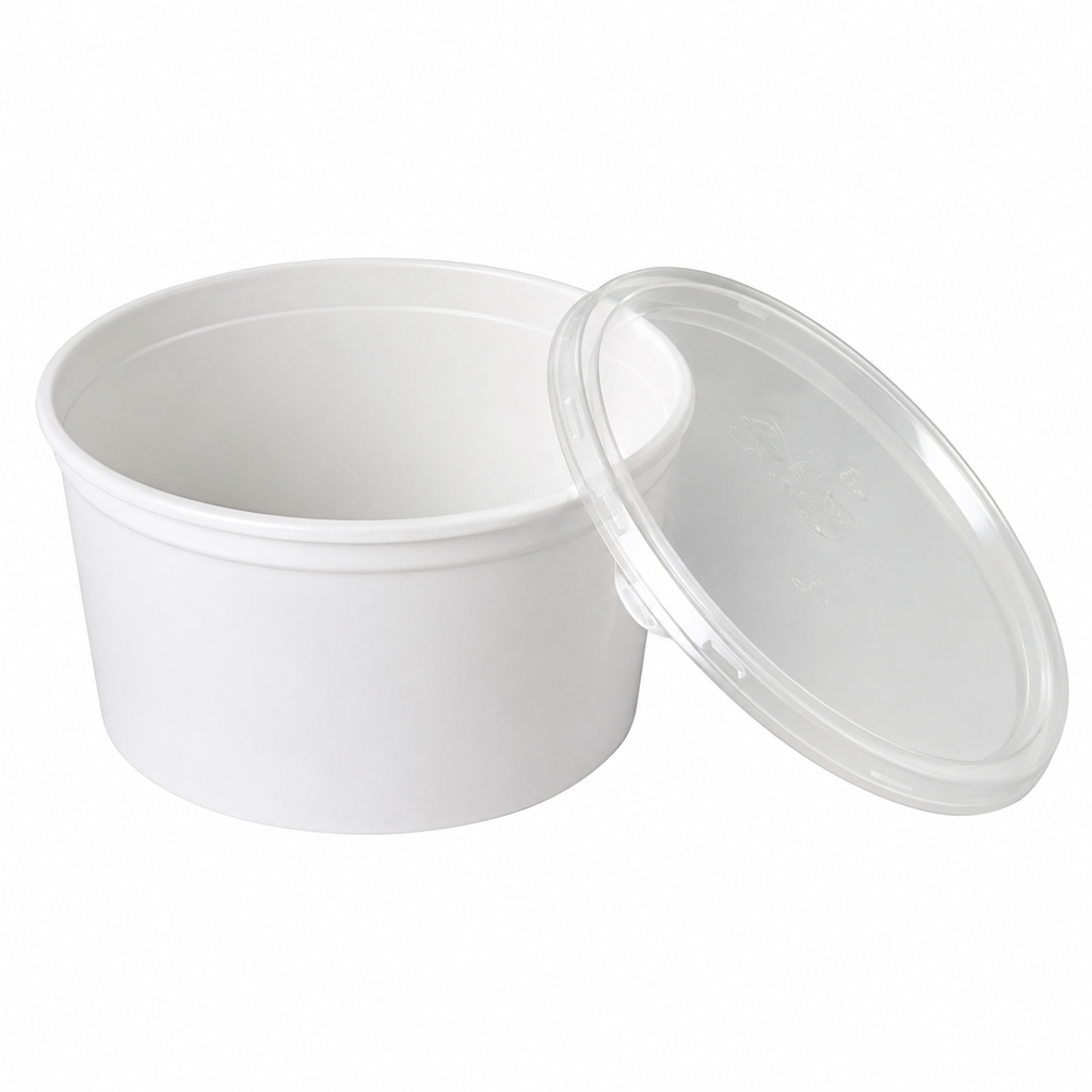 [PDB028] Tarrina redonda blanca 500 cc con tapa P/50 uds