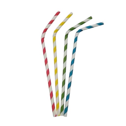 [CAPAFL000005] Cañitas de papel flexibles de colores P/100 uds