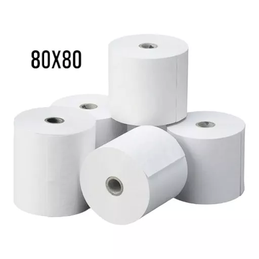 Rollo de papel térmico impresora 80x80 P/8 uds