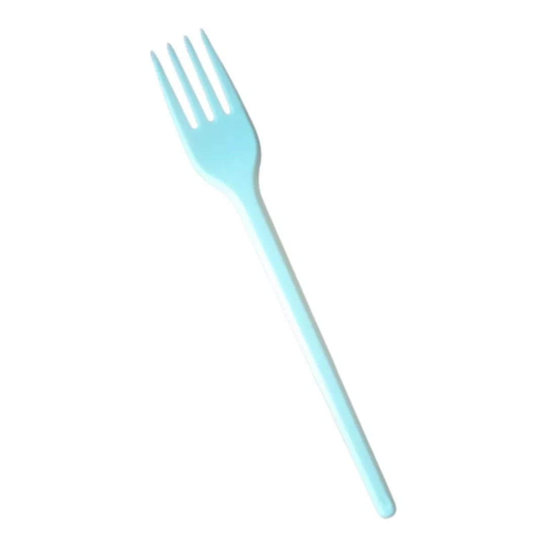 Tenedor de plástico crema reutilizable P/100 uds