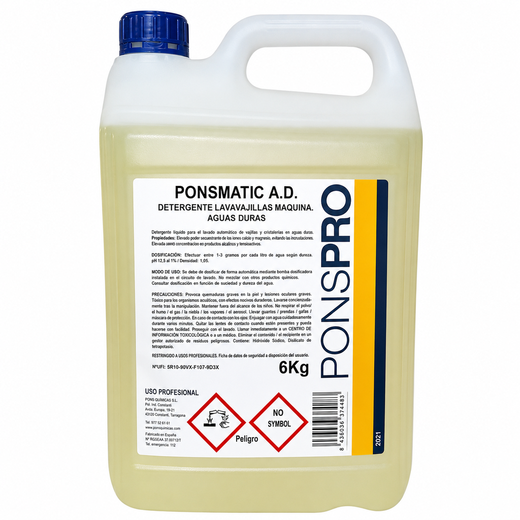 Detergente vajillas máquina aguas duras Ponsmatic 6 kg