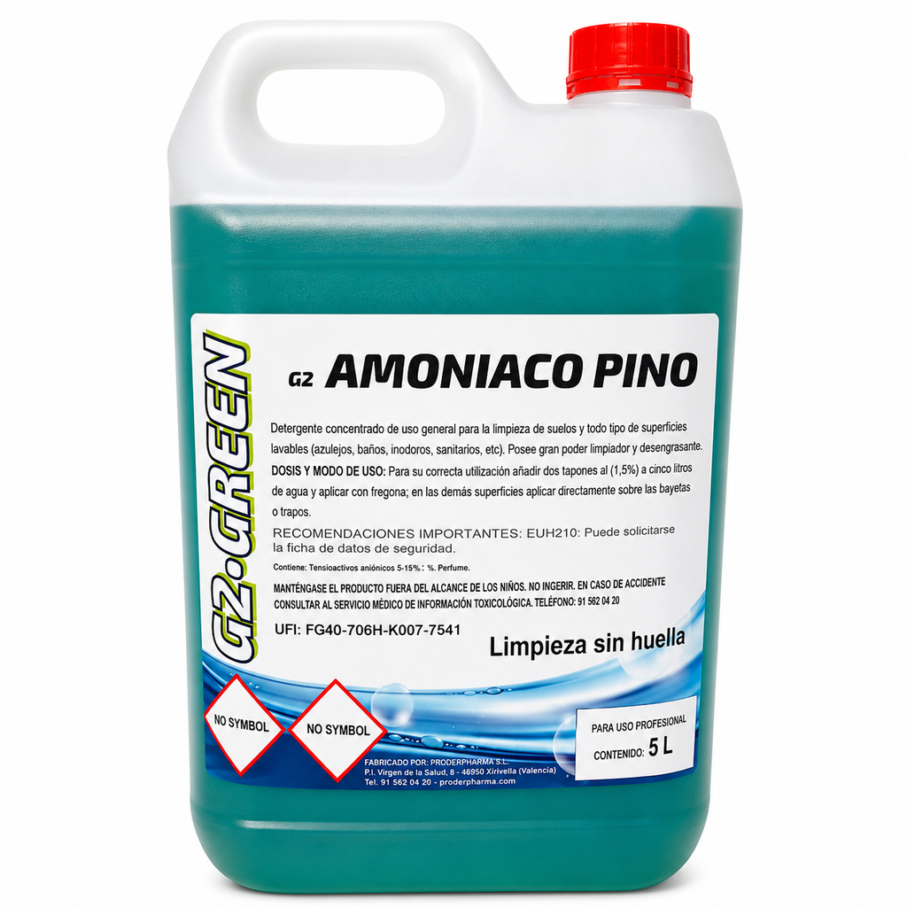 Limpiador amoniacal perfumado Pino G2-Green 5 L