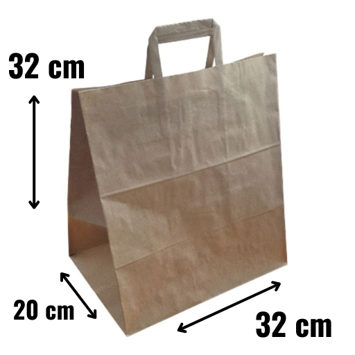 [1138] Bolsa asa de papel Kraft 32+20*32 C/ 250 uds