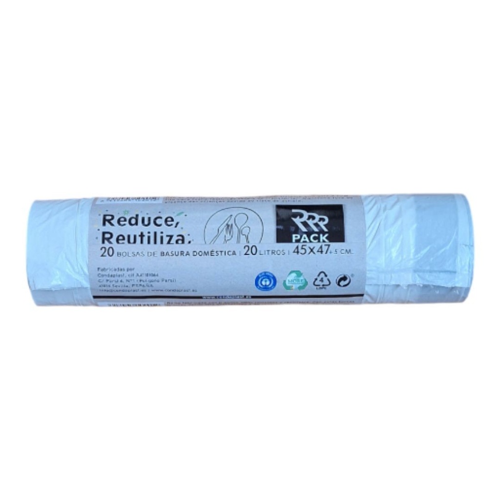 [22418] Bolsa de basura autocierre blanca 45x47 R/20 uds