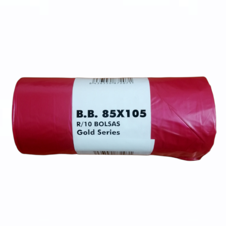 [218077] Bolsa de basura roja gold series 85x105 R/10 uds