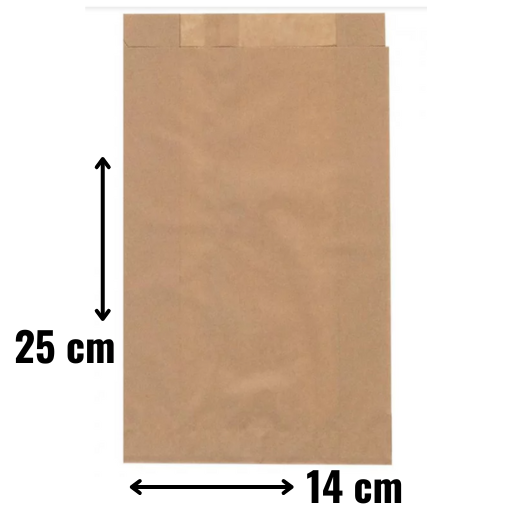 [BOPAB0000011] Bolsa de papel kraft 14+6x25 C/1000 uds