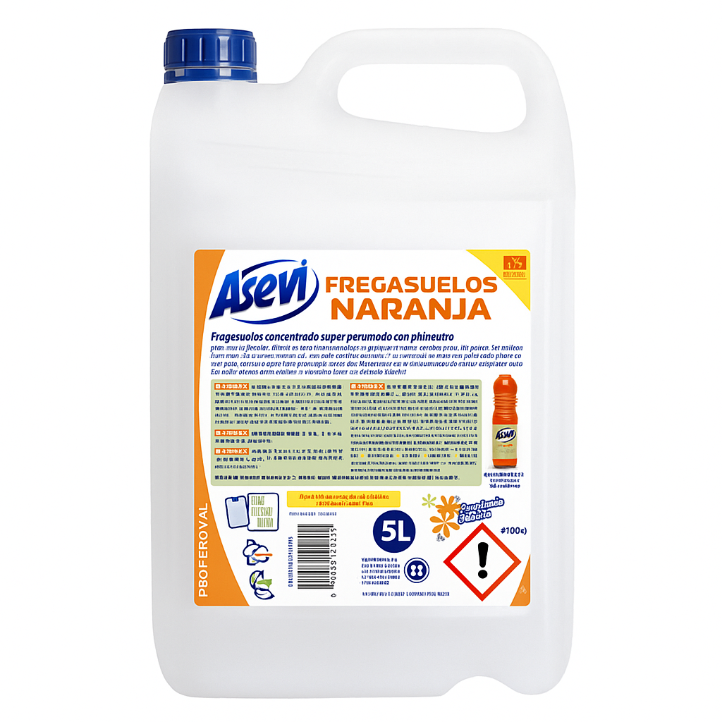 Fregasuelos concentrado Asevi naranja 5 L
